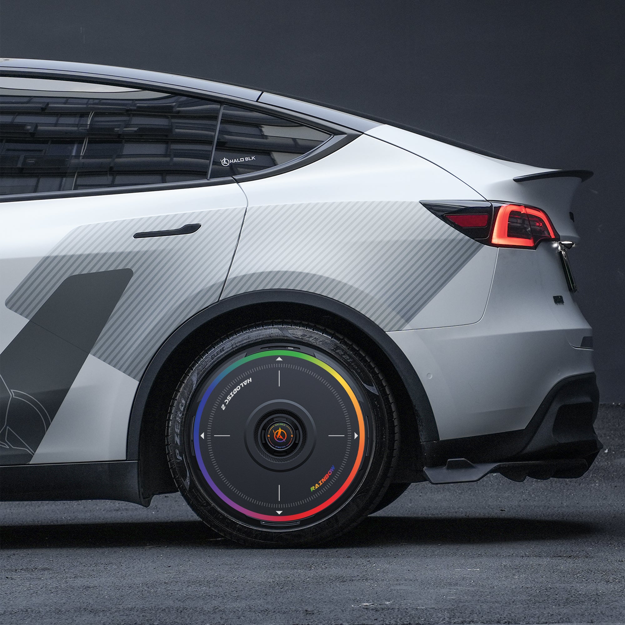 HALODISC 2 Wheel Covers for Tesla Model Y 21" Überturbine Wheels丨Rainbow Road