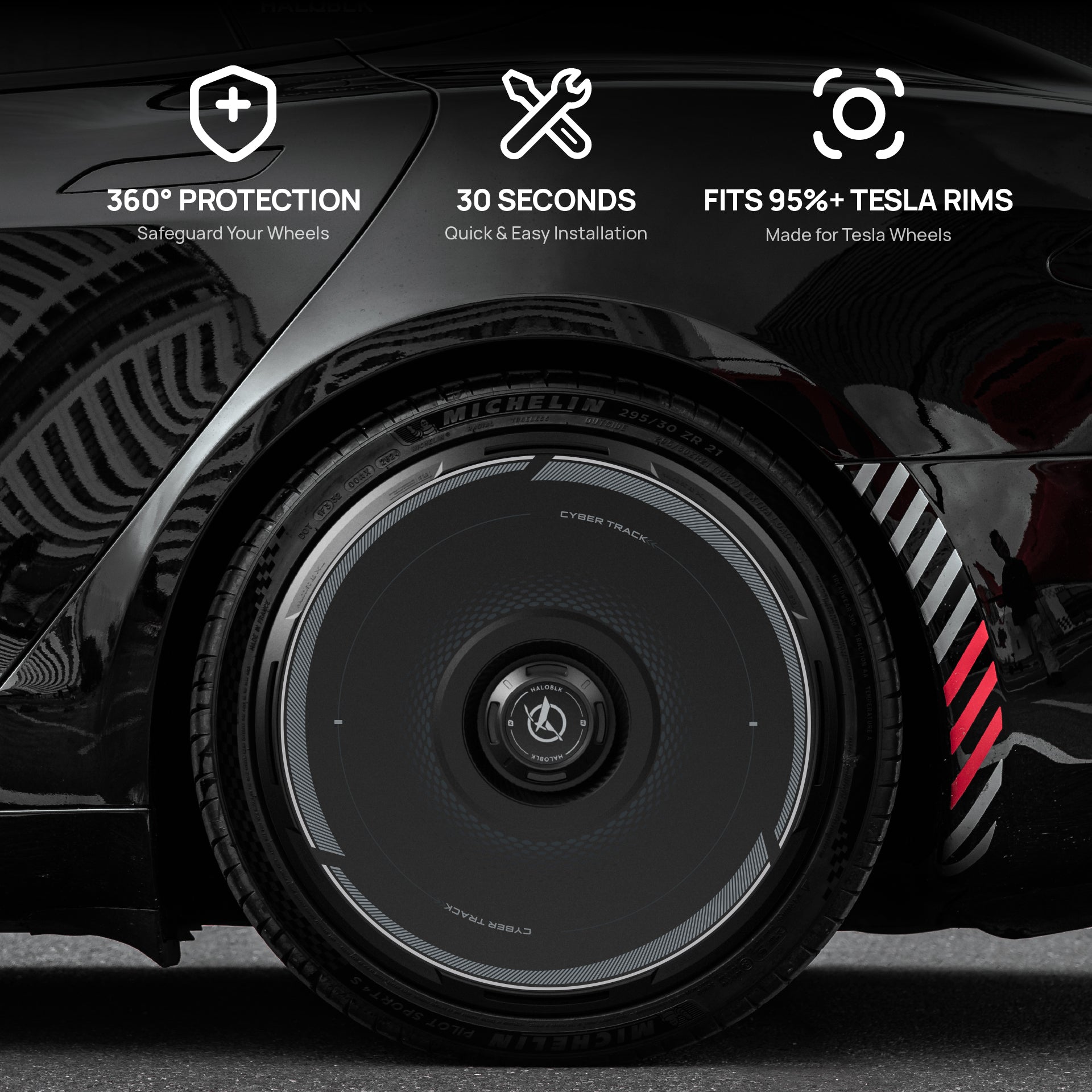 HALODISC 2 Cyber Track | Set of 4 Wheel Covers for Tesla