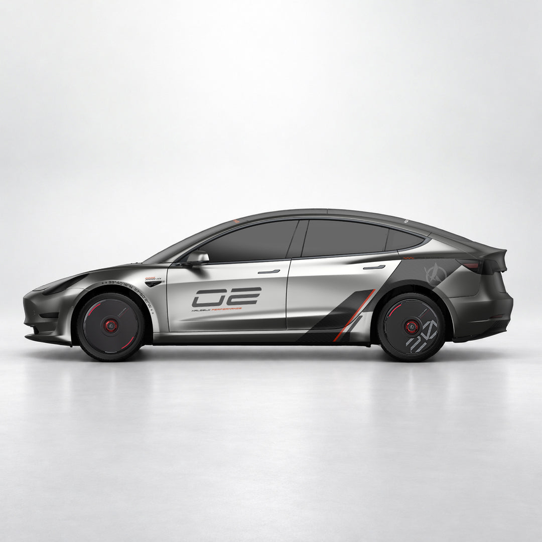 Livrée personnalisée avec numéro HALOBLK pour Tesla Model 3 et Model Y