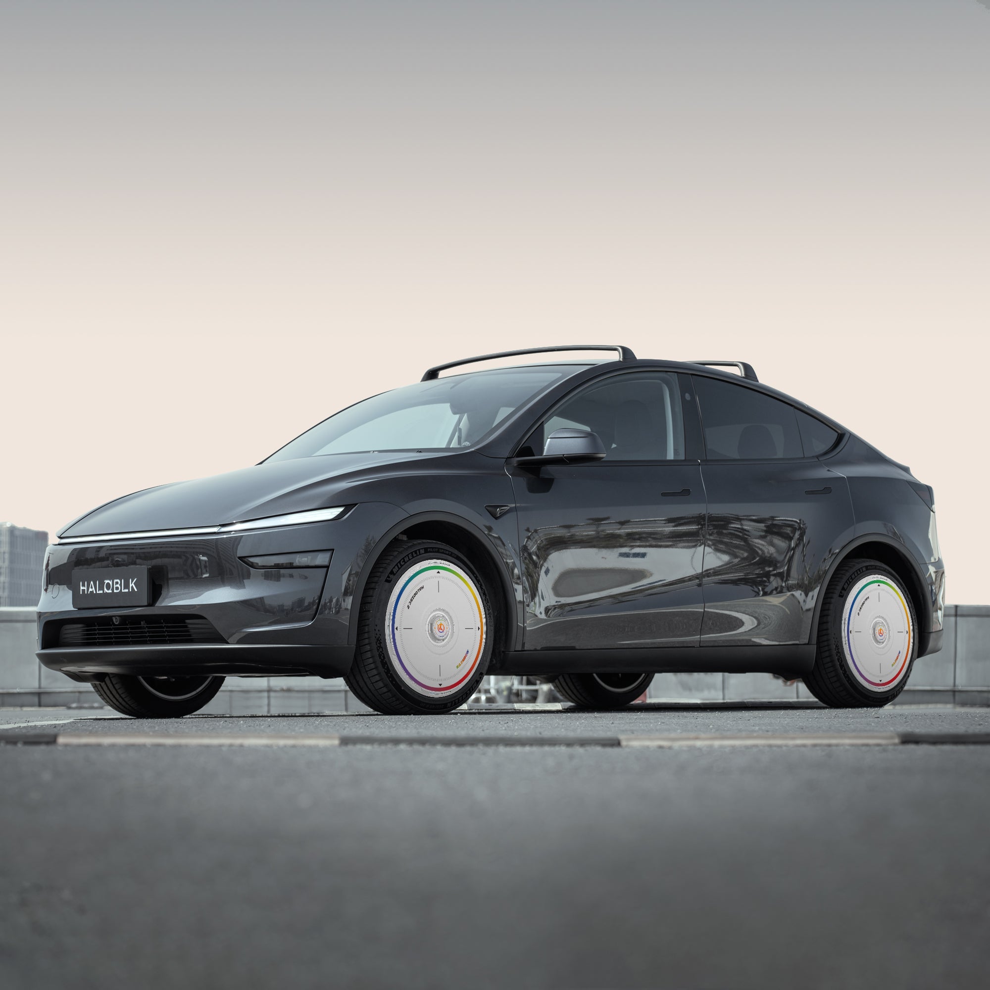 HALODISC 2 Wheel Covers for Tesla Model Y Juniper 20" Helix 2.0 Wheels丨Rainbow Road