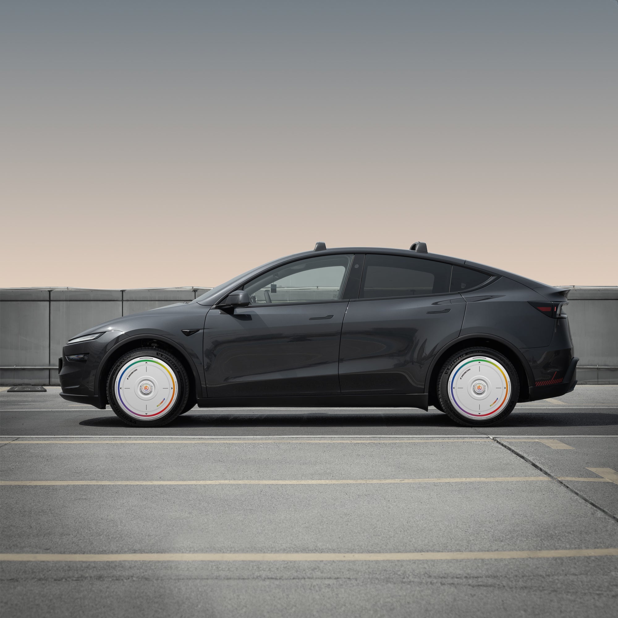 HALODISC 2 Wheel Covers for Tesla Model Y Juniper 20" Helix 2.0 Wheels丨Rainbow Road