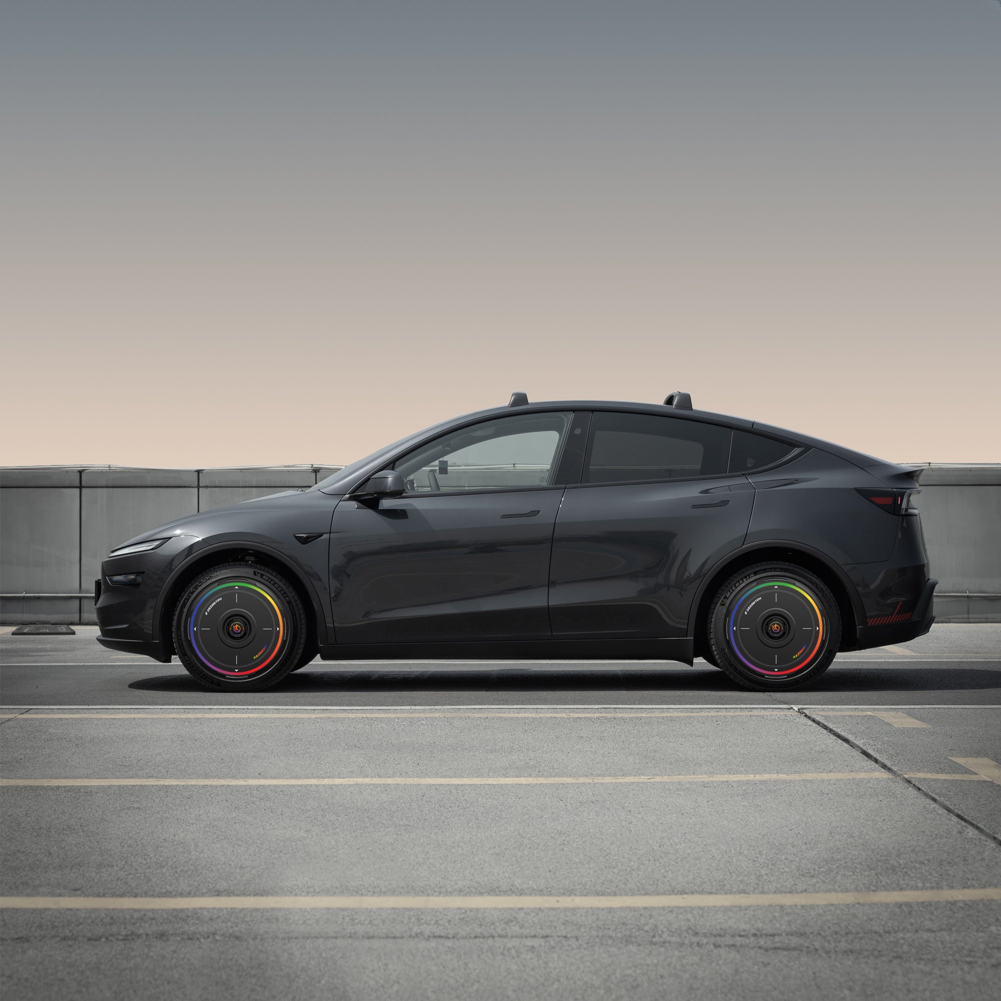 HALODISC 2 Wheel Covers for Tesla Model Y Juniper 20" Helix 2.0 Wheels丨Rainbow Road