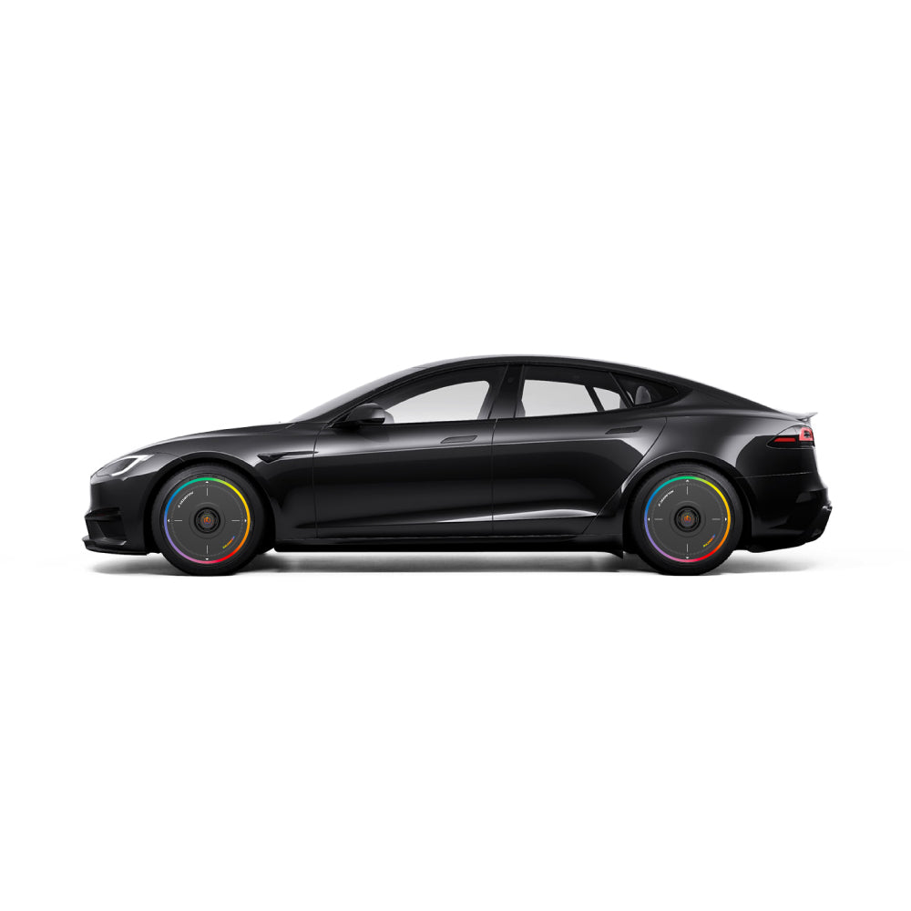 HALODISC 2 Wheel Covers for Tesla Model S 21" Turbine Wheels丨Rainbow Road