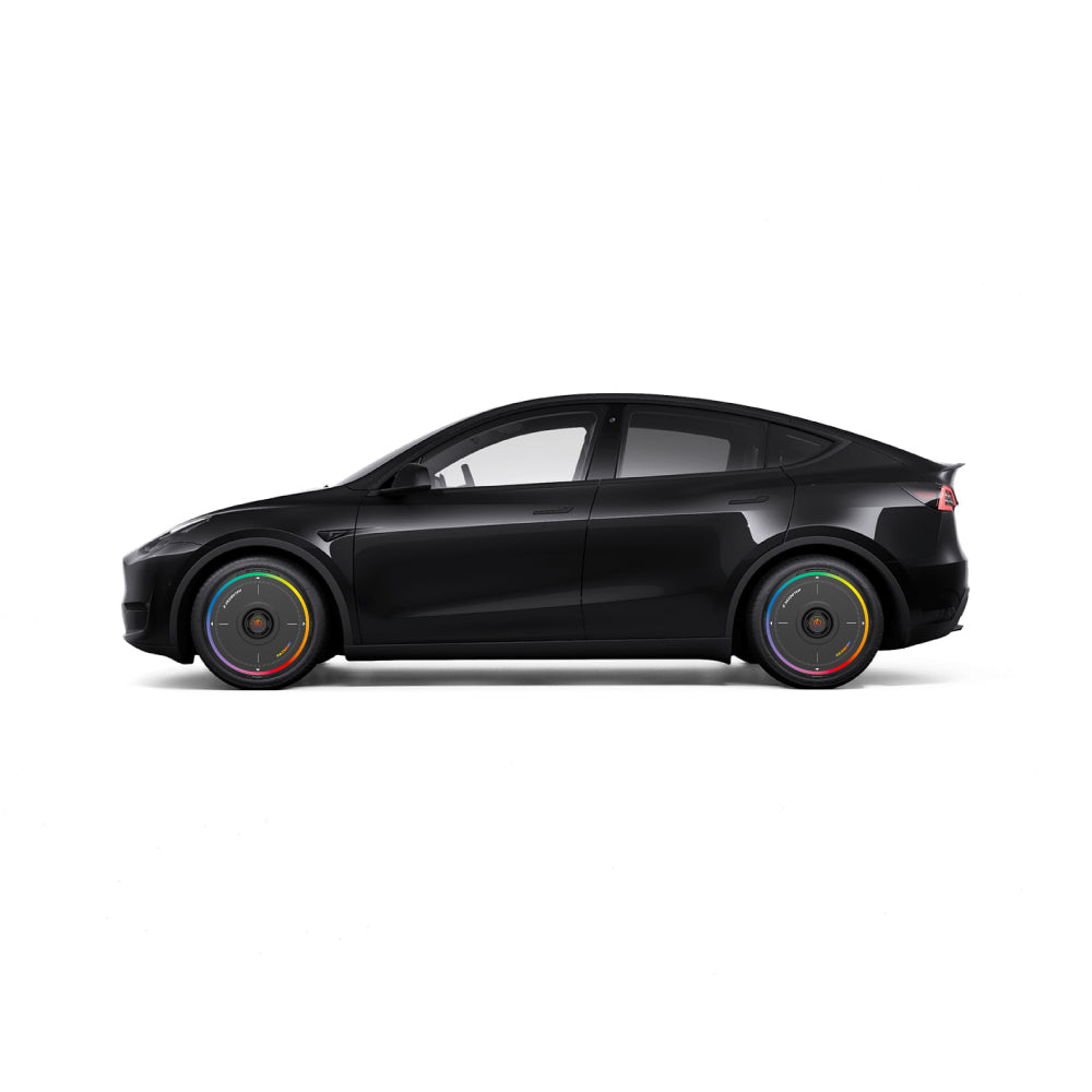 HALODISC 2 Wheel Covers for Tesla Model Y Juniper 19" Crossflow Wheels丨Rainbow Road