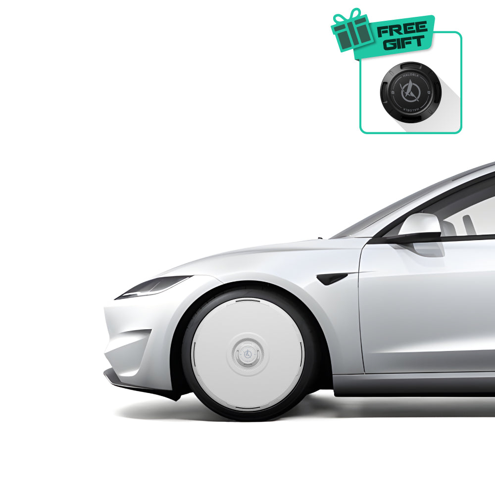 HALODISC 2 RTP - White | Set of 4 Wheel Covers for Tesla