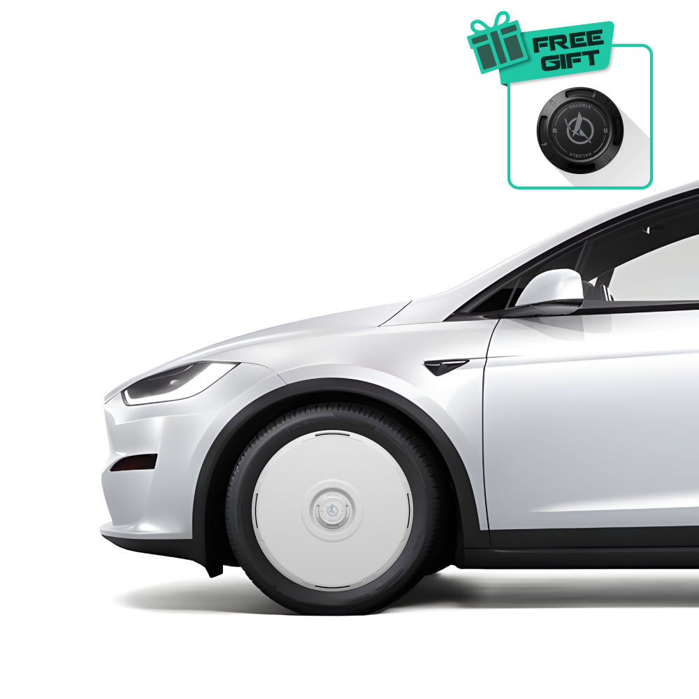 HALODISC 2 RTP - White | Set of 4 Wheel Covers for Tesla