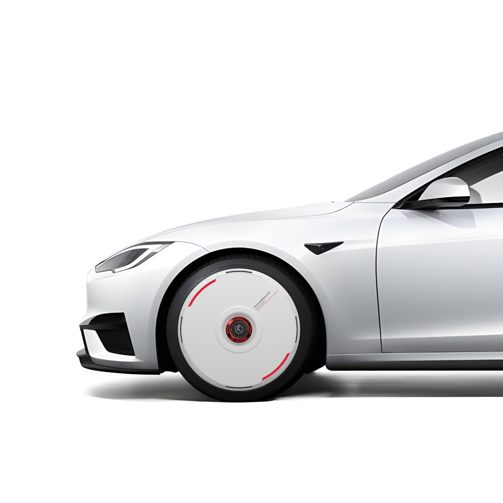 HALODISC 2 Custom Numbers - White | Set of 4 Wheel Covers for Tesla