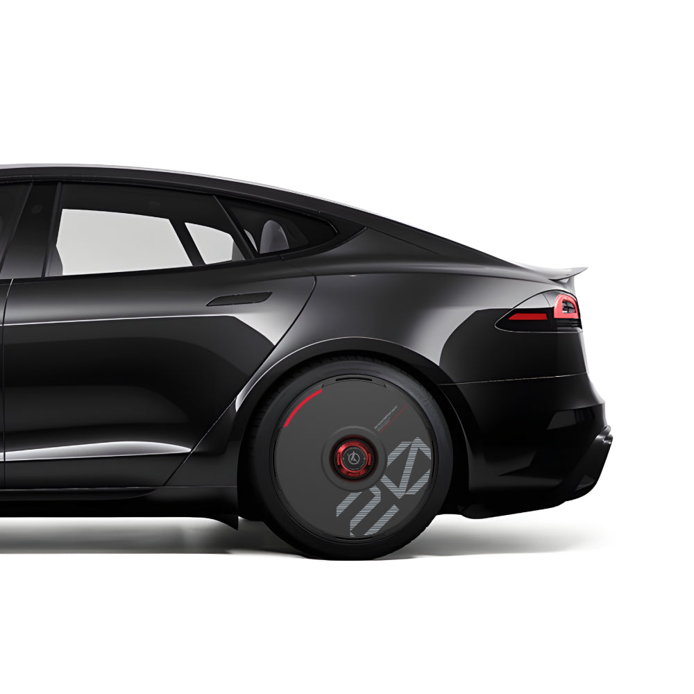 HALODISC 2 Custom Numbers - Black | Set of 4 Wheel Covers for Tesla