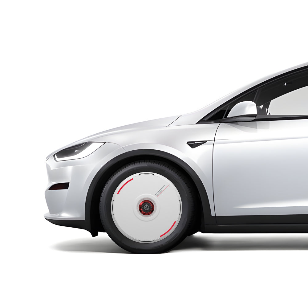 HALODISC 2 Custom Numbers - White | Set of 4 Wheel Covers for Tesla