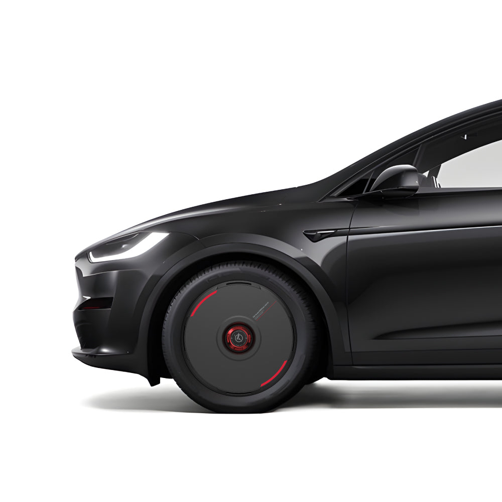 HALODISC 2 Custom Numbers - Black | Set of 4 Wheel Covers for Tesla