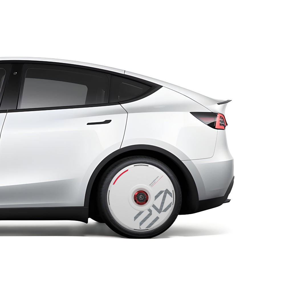 HALODISC 2 Custom Numbers - White | Set of 4 Wheel Covers for Tesla