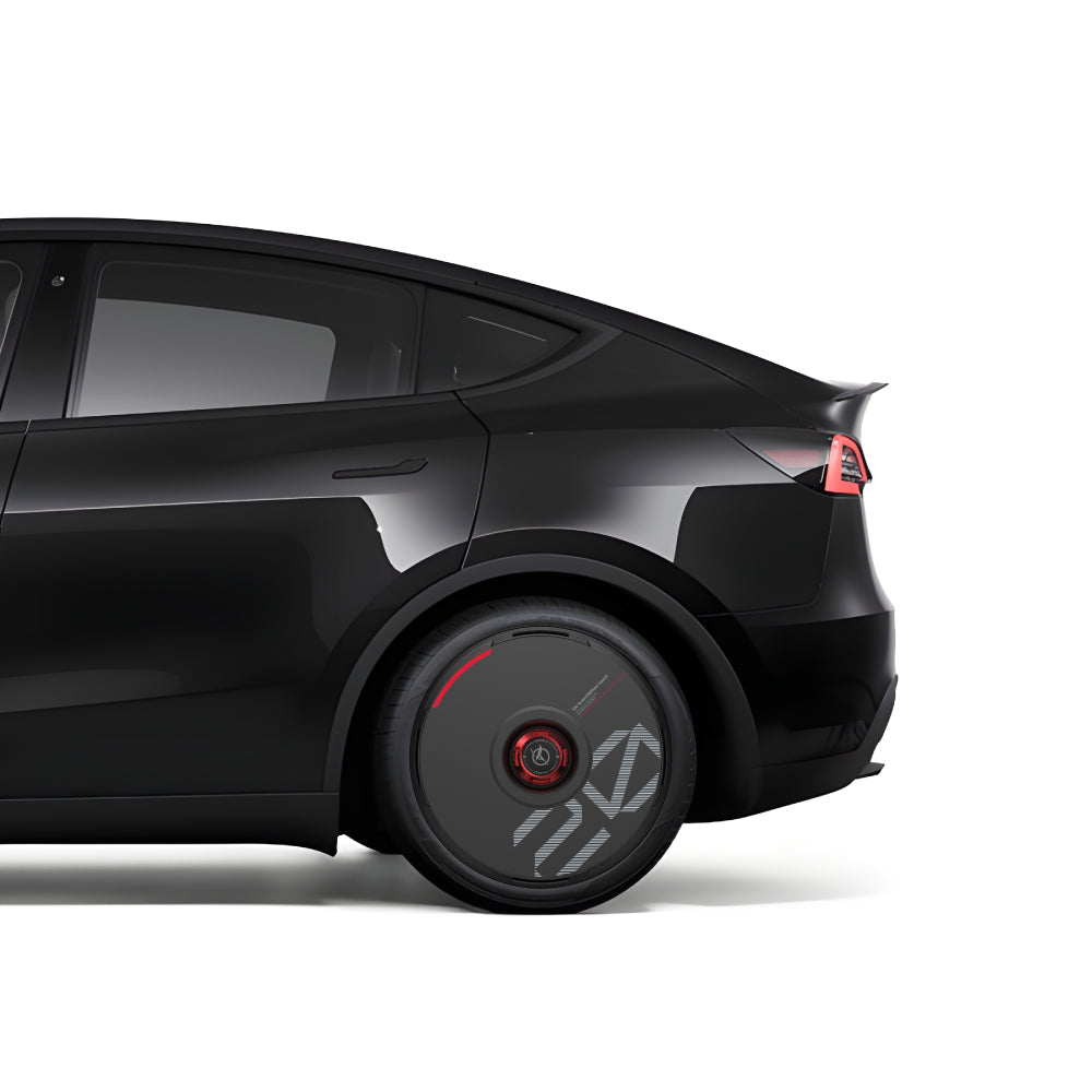 HALODISC 2 Custom Numbers - Black | Set of 4 Wheel Covers for Tesla