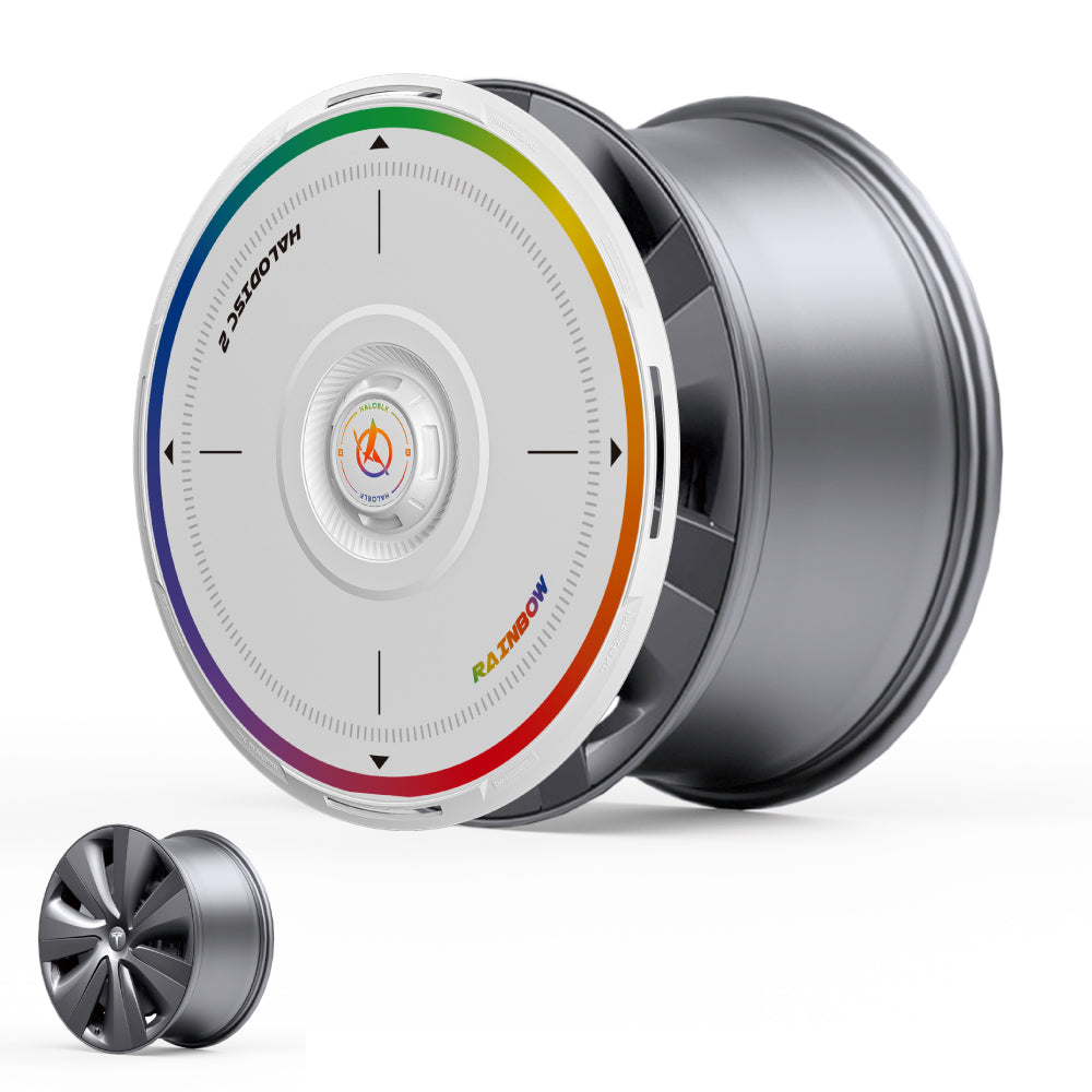 HALODISC 2 Wheel Covers for Tesla Model S 19" Tempest Wheels丨Rainbow Road