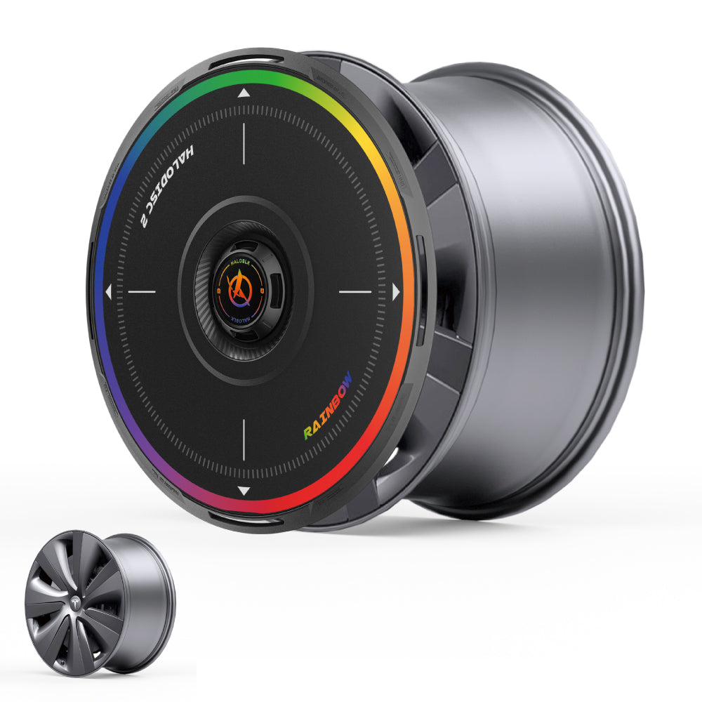 HALODISC 2 Wheel Covers for Tesla Model S 19" Tempest Wheels丨Rainbow Road