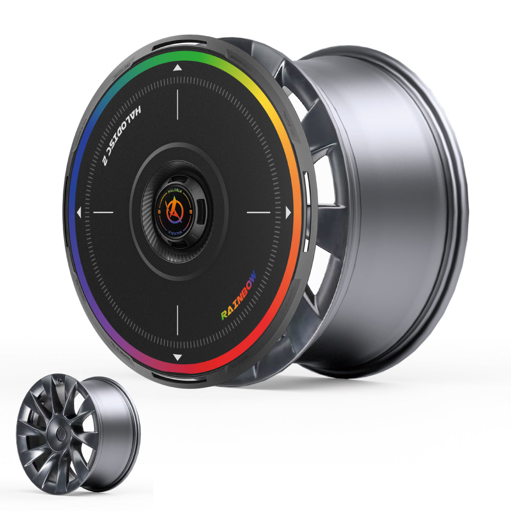 HALODISC 2 Wheel Covers for Tesla Model Y 20" Induction Wheels丨Rainbow Road