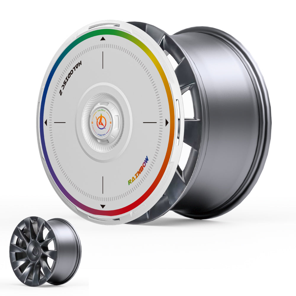 HALODISC 2 Wheel Covers for Tesla Model Y 20" Induction Wheels丨Rainbow Road
