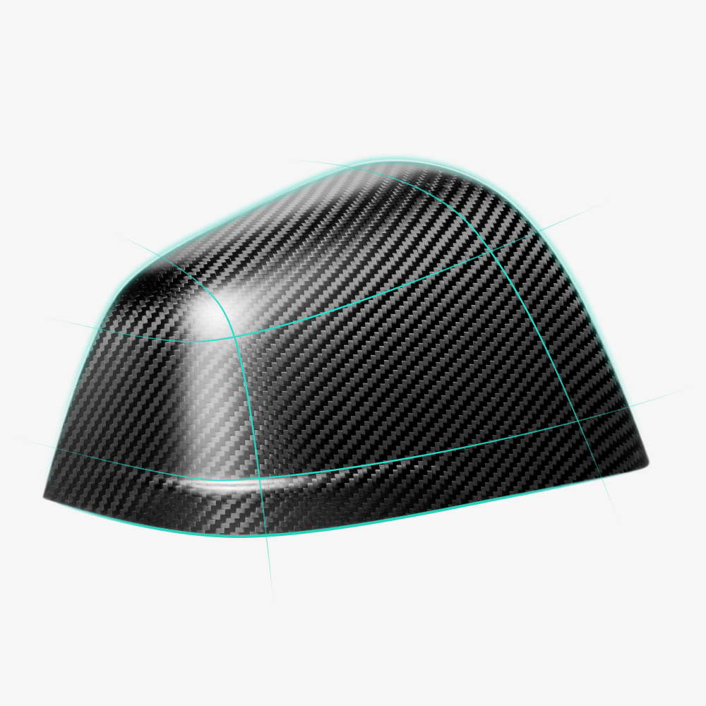 Carbon Fiber Side Mirror Caps for Tesla Model 3 - HALOBLK Store