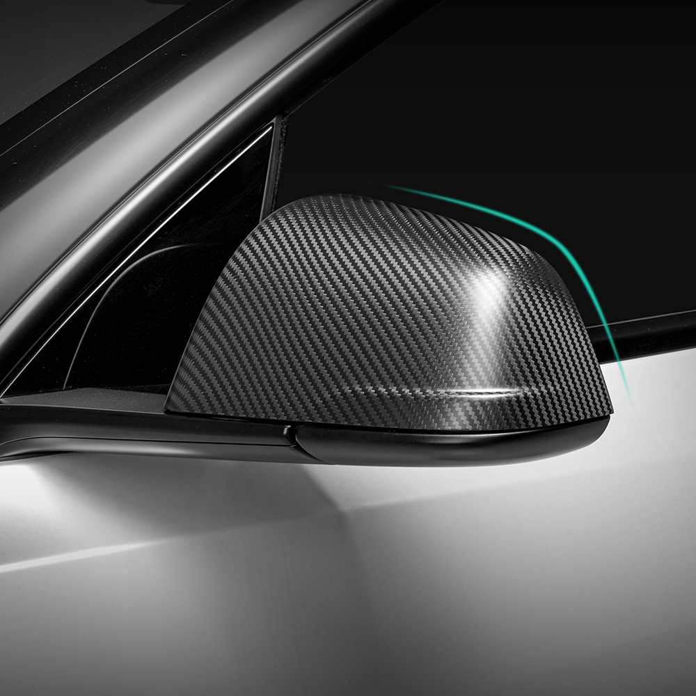 Carbon Fiber Side Mirror Caps for Tesla Model Y - HALOBLK Store