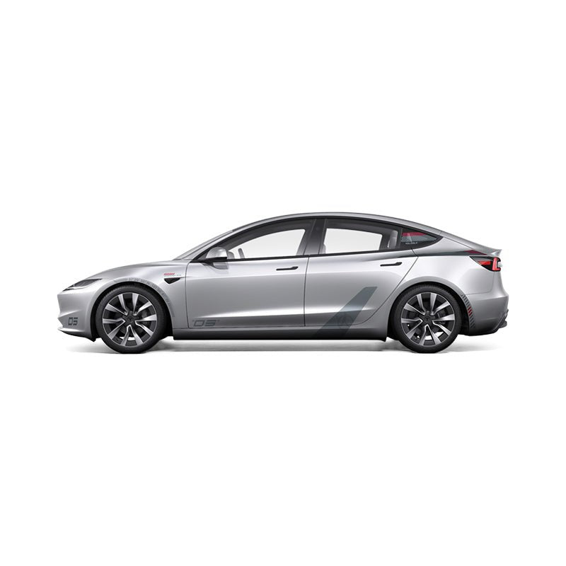 Custom Printable Vinyl Wrap for Tesla Model 3 2024 Performance - Silver White - HALOBLK Store