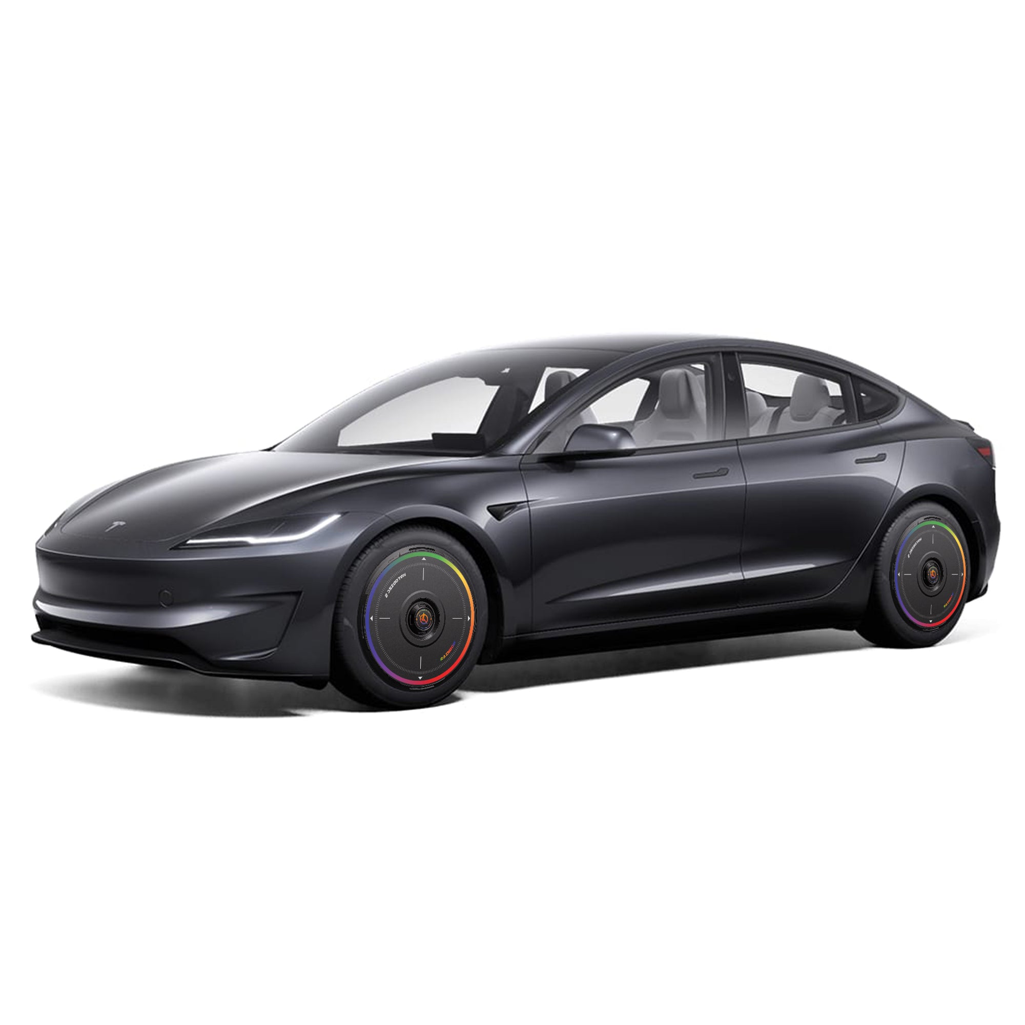 HALODISC 2 Wheel Covers for Tesla Model 3 Highland 20" Warp Wheels丨Rainbow Road