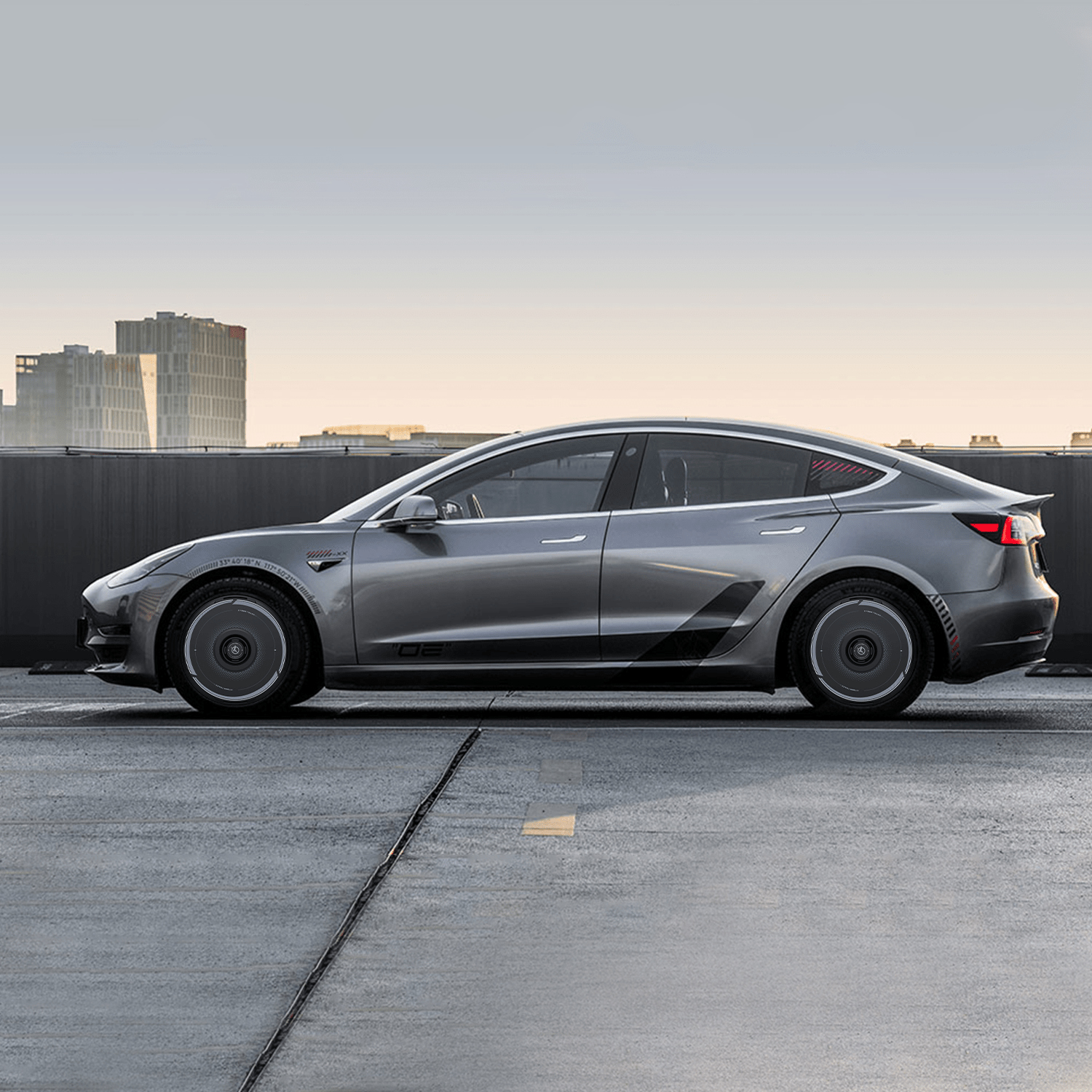 HALODISC 2 Wheel Covers for Tesla Model 3 2017 - 2023 18" Aero Wheels丨Cyber Track - HALOBLK Store