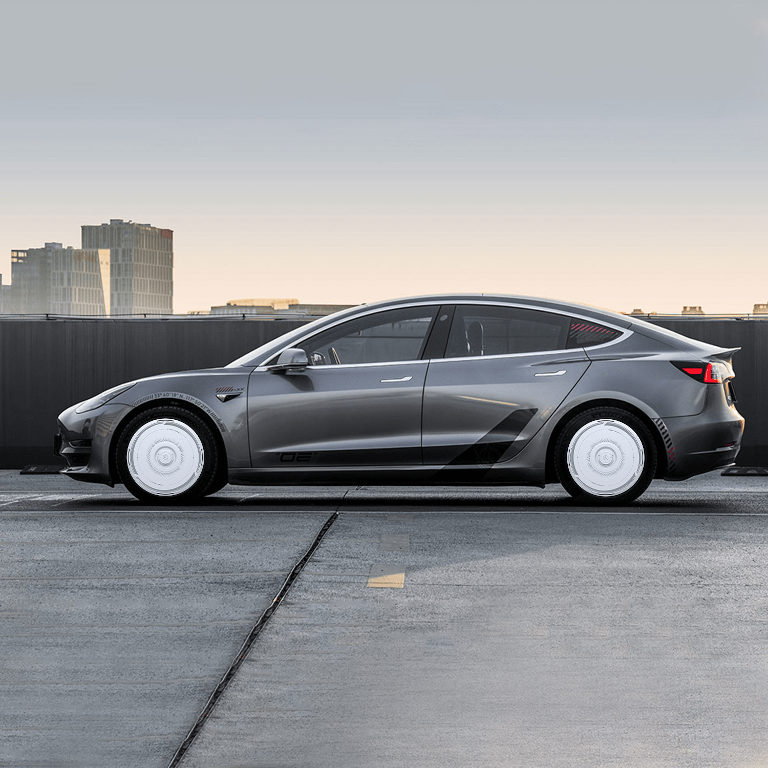 HALODISC 2 Wheel Covers for Tesla Model 3 2017 - 2023 18" Aero Wheels丨Cyber Track - HALOBLK Store