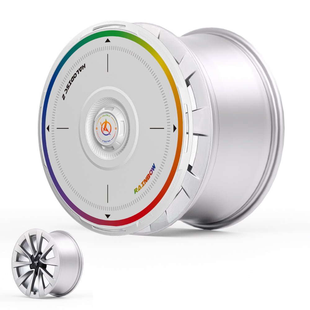 HALODISC 2 Wheel Covers for Tesla Model 3 2019 - 2023 19" Sport Wheels丨Rainbow Road - HALOBLK Store