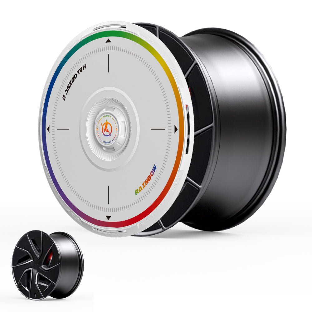 HALODISC 2 Wheel Covers for Tesla Model S 19" Magnetite Wheels丨Rainbow Road - HALOBLK Store