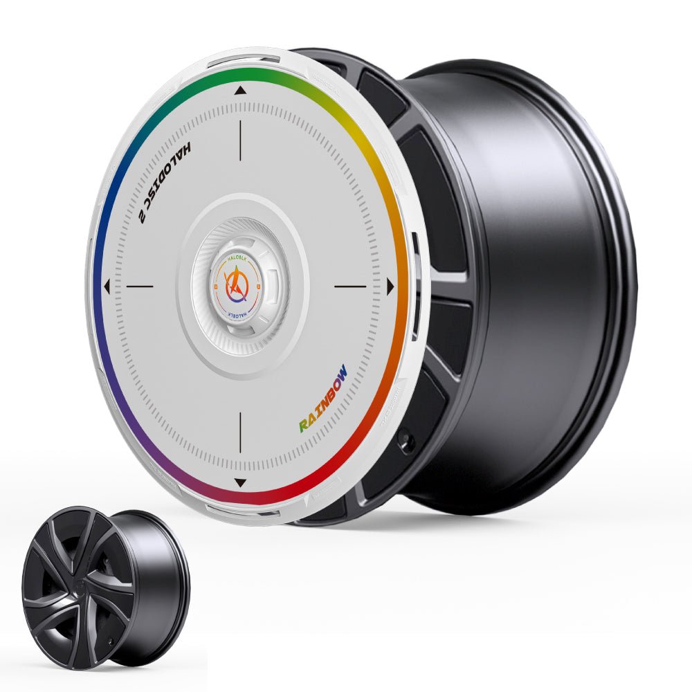 HALODISC 2 Wheel Covers for Tesla Model X 2021 - 2025 20" Perihelix Wheels丨Rainbow Road - HALOBLK Store
