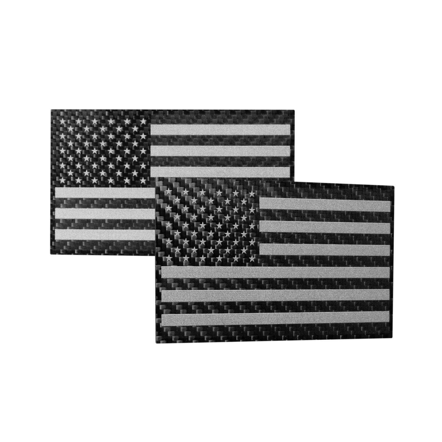 Real Carbon Fiber American Flag Decal 2-Pcs