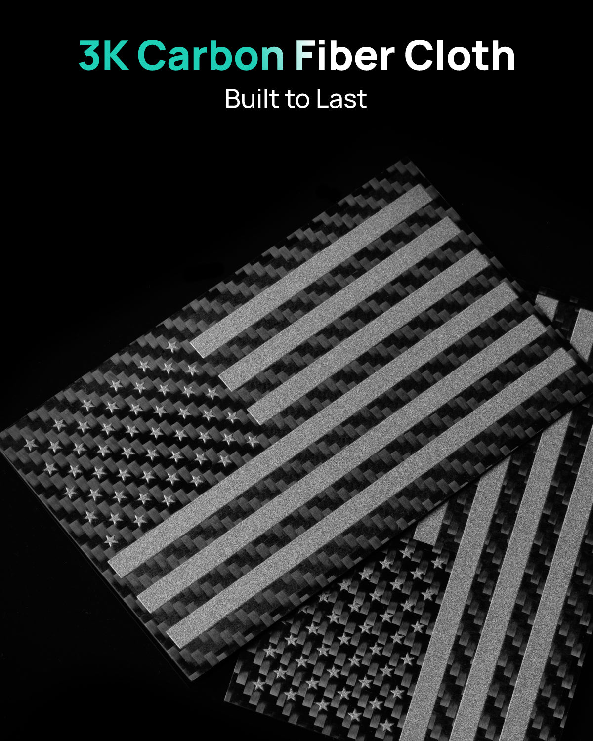 Real Carbon Fiber American Flag Decal 2-Pcs