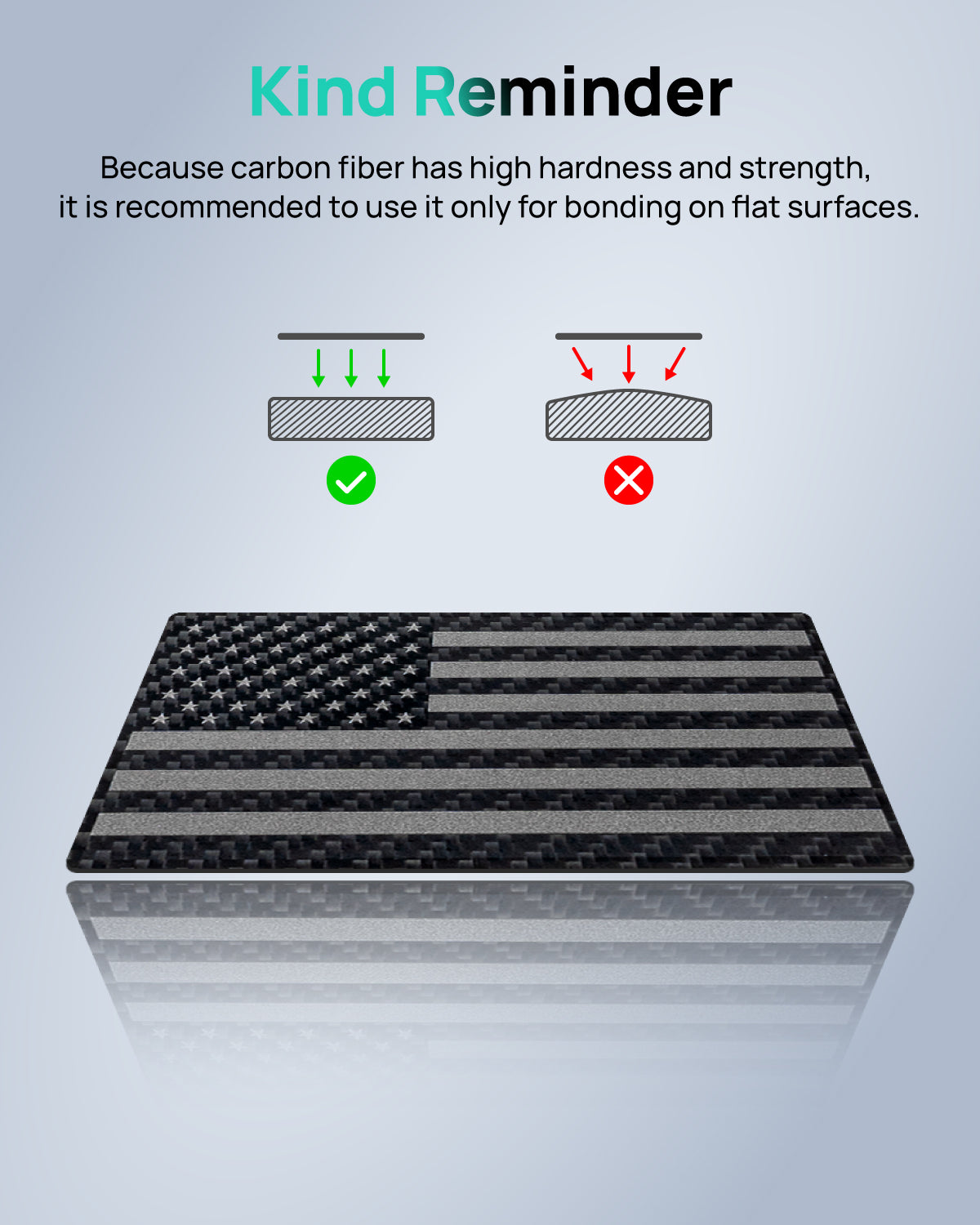 Real Carbon Fiber American Flag Decal 2-Pcs