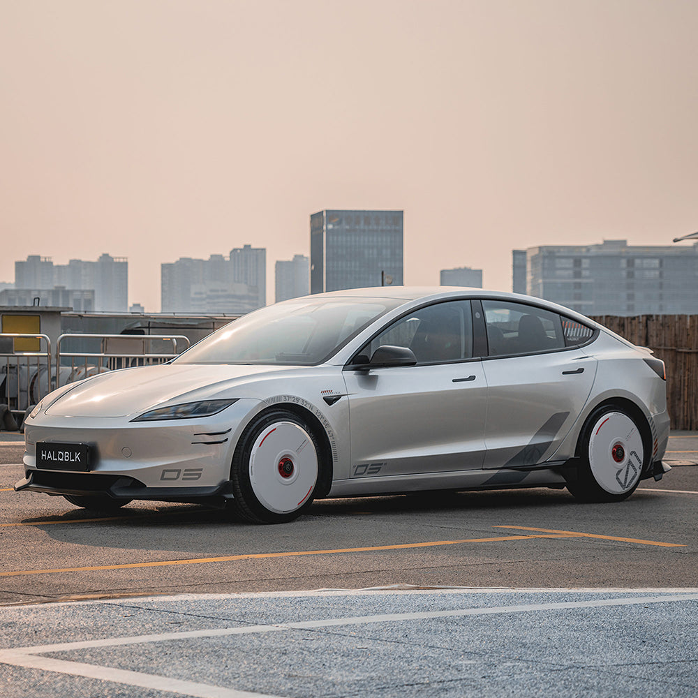 HALODISC 2 Wheel Covers for Tesla | Custom Numbers-White