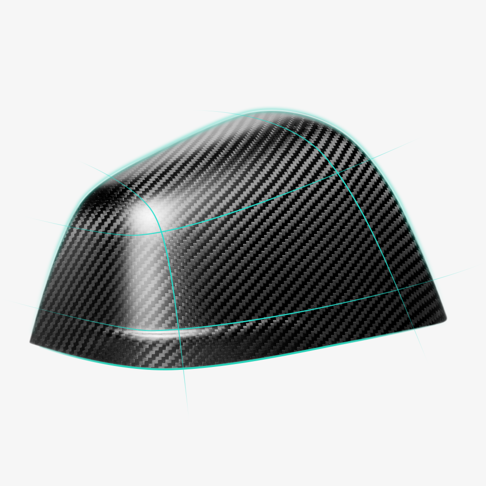 Carbon Fiber Side Mirror Caps for Tesla Model 3 Highland
