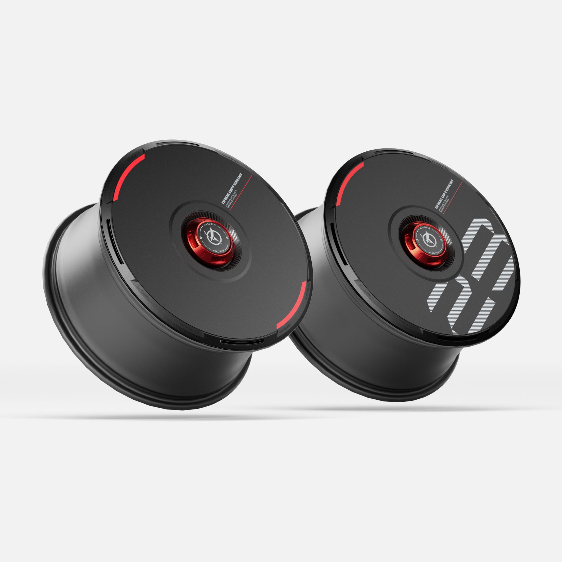 HALODISC 2 Wheel Covers for Tesla | Custom Numbers - Black