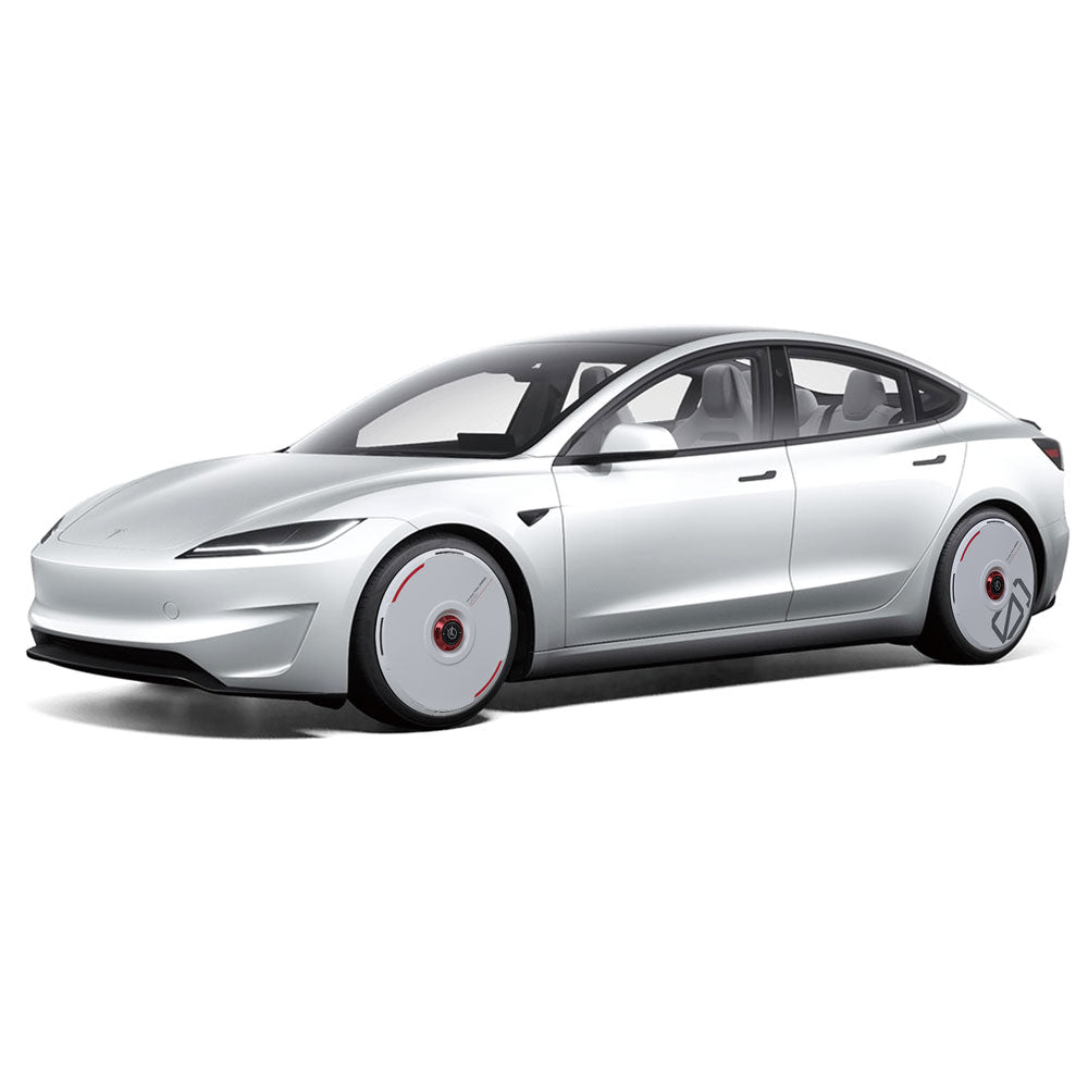 HALODISC 2 Wheel Covers for Tesla | Custom Numbers-White