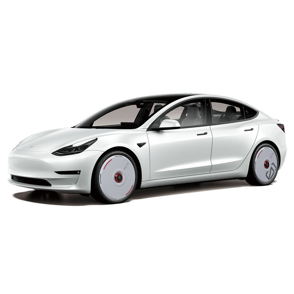 HALODISC 2 Wheel Covers for Tesla | Custom Numbers-White