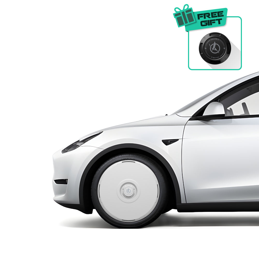 HALODISC 2 RTP - White | Set of 4 Wheel Covers for Tesla