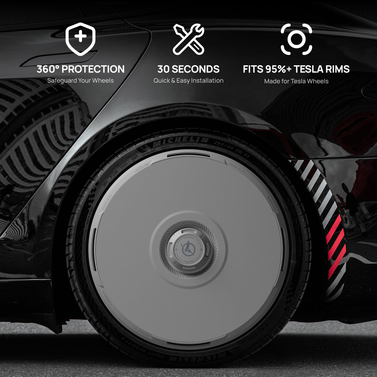 Tesla Model 3 Rim Cover & Model Y Wheel Caps | Aero Wheel Covers | HALOBLK