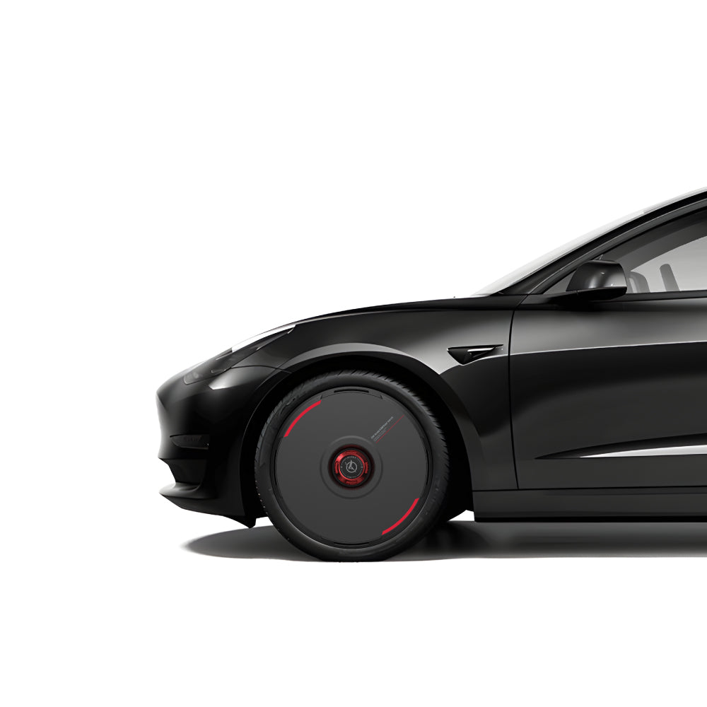 HALODISC 2 Custom Numbers - Black | Set of 4 Wheel Covers for Tesla