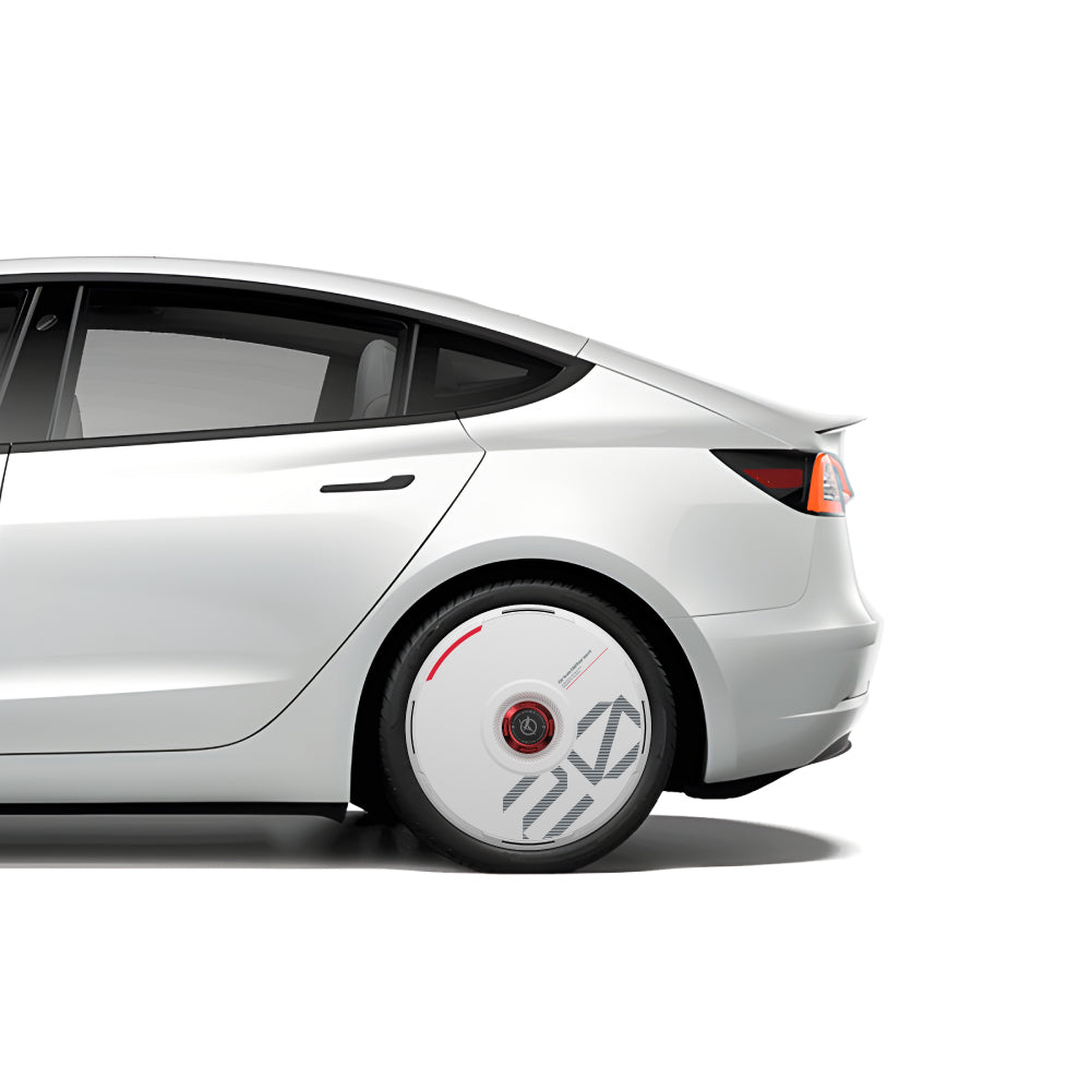 HALODISC 2 Custom Numbers - White | Set of 4 Wheel Covers for Tesla