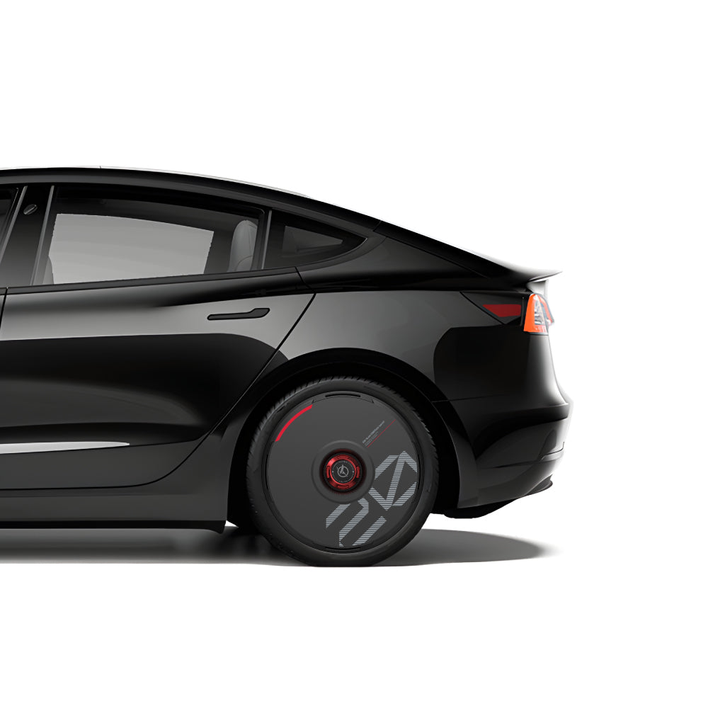 HALODISC 2 Custom Numbers - Black | Set of 4 Wheel Covers for Tesla