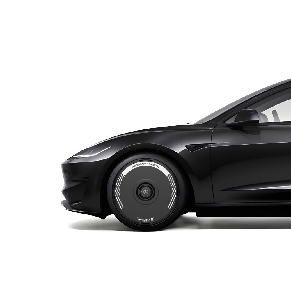 HALODISC 2 Silver Track | Set of 4 Wheel Covers for Tesla
