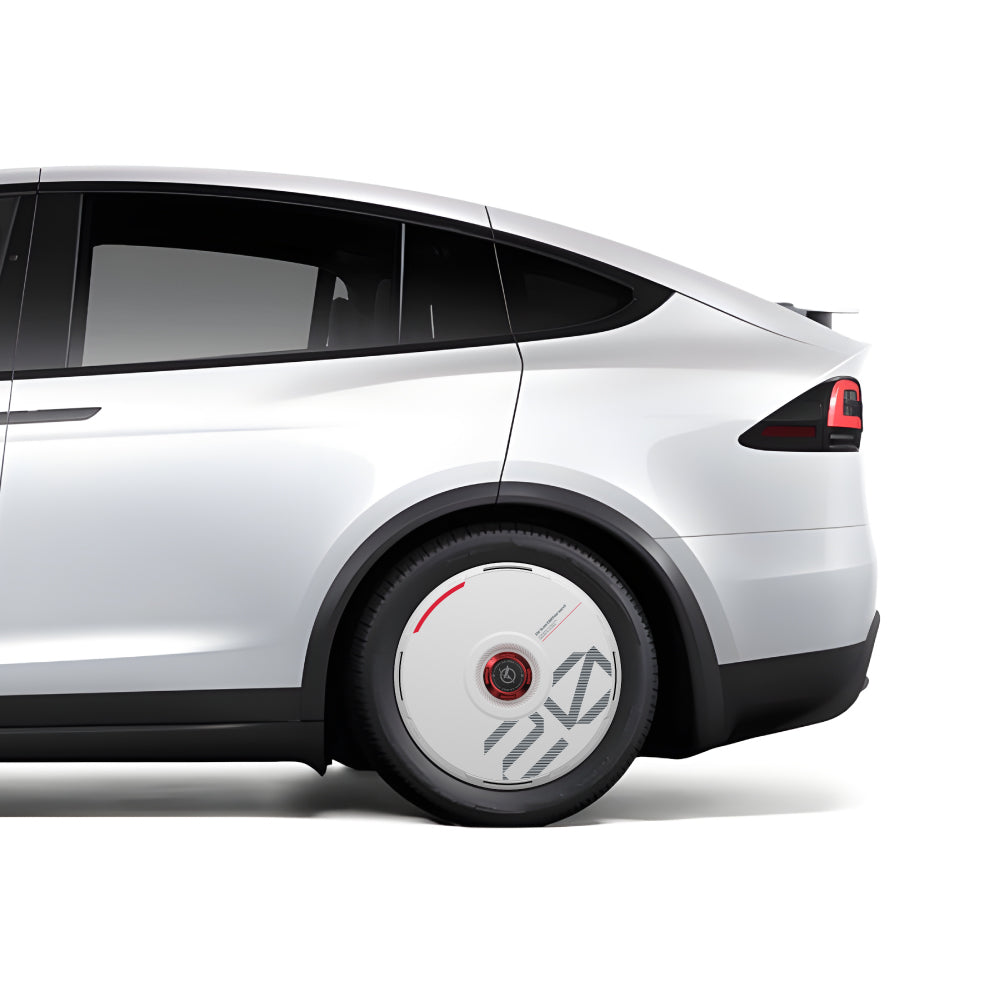 HALODISC 2 Custom Numbers - White | Set of 4 Wheel Covers for Tesla