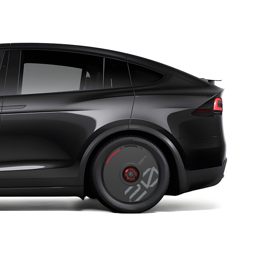 HALODISC 2 Custom Numbers - Black | Set of 4 Wheel Covers for Tesla