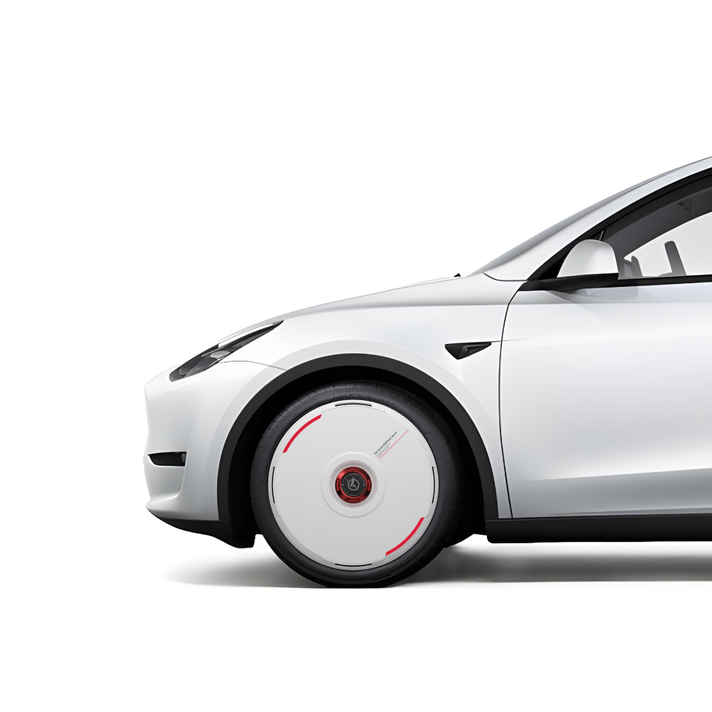 HALODISC 2 Custom Numbers - White | Set of 4 Wheel Covers for Tesla