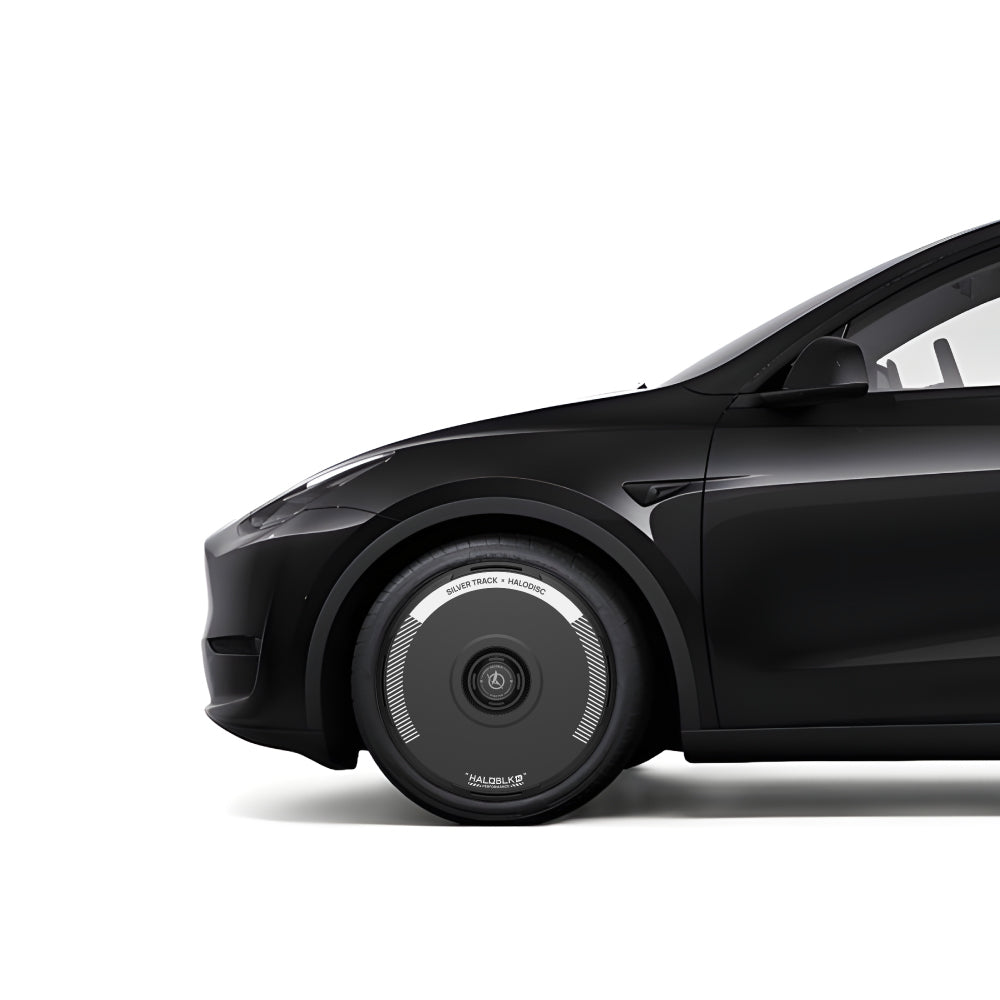 HALODISC 2 Silver Track | Set of 4 Wheel Covers for Tesla