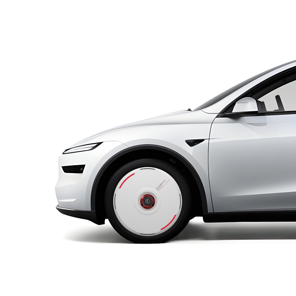 HALODISC 2 Custom Numbers - White | Set of 4 Wheel Covers for Tesla