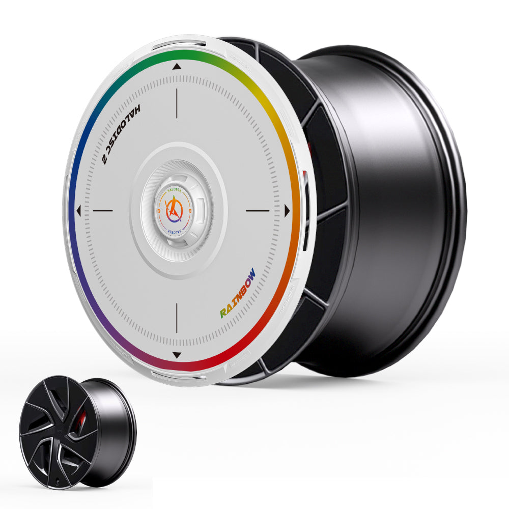 HALODISC 2 Wheel Covers for Tesla Model S 19" Magnetite Wheels丨Rainbow Road