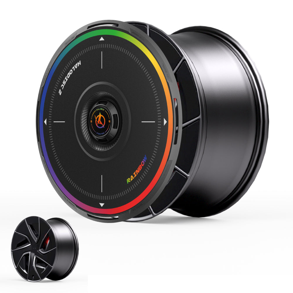 HALODISC 2 Wheel Covers for Tesla Model S 19" Magnetite Wheels丨Rainbow Road